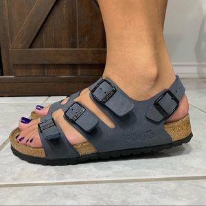 Birkenstock Birkis Leather 3 Strap Sandal